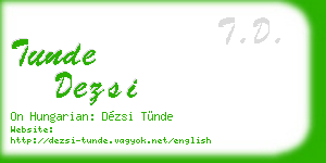 tunde dezsi business card